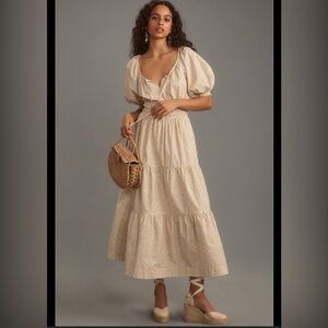 Anthropologie The Somerset Maxi Dress Puff-Sleeve Edition Size XS